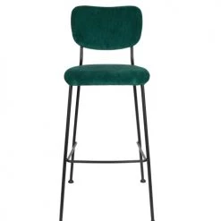 Zuiver Chaises Et Tabourets De Bar Tabouret De Bar Rétro En Velours Vert