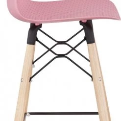 Kokoon Design Chaises Et Tabourets De Bar Tabouret De Bar Rose Et Bois Naturel H108cm -Bancs Soldes tabouret de bar rose et bois naturel h108cm 2