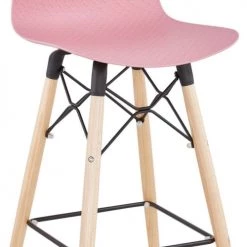 Kokoon Design Chaises Et Tabourets De Bar Tabouret De Bar Rose Et Bois Naturel H108cm