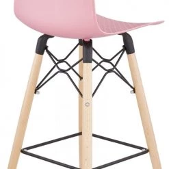 Kokoon Design Chaises Et Tabourets De Bar Tabouret De Bar Rose Et Bois Naturel H108cm -Bancs Soldes tabouret de bar rose et bois naturel h108cm 3