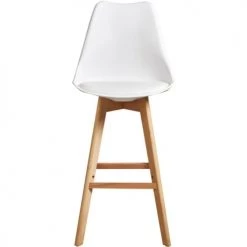ATHM DESIGN Chaises Et Tabourets De Bar Tabouret De Bar Scandinave Assise Blanche - Lot De 2 -Bancs Soldes tabouret de bar scandinave assise blanche lot de 2 2
