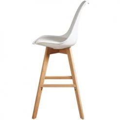 ATHM DESIGN Chaises Et Tabourets De Bar Tabouret De Bar Scandinave Assise Blanche - Lot De 2 -Bancs Soldes tabouret de bar scandinave assise blanche lot de 2 3