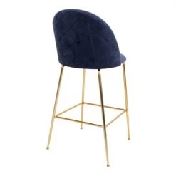 Meubles & Design Chaises Et Tabourets De Bar Tabouret De Bar Scandinave En Velours Bleu -Bancs Soldes tabouret de bar scandinave en velours bleu 3