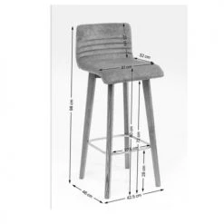 Kare Design Chaises Et Tabourets De Bar Tabouret De Bar Scandinave Gris Et Chêne -Bancs Soldes tabouret de bar scandinave gris et chene 4