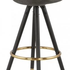 Kokoon Design Chaises Et Tabourets De Bar Tabouret De Bar Scandinave Rembourrée Velours Gris -Bancs Soldes tabouret de bar scandinave rembourree velours gris 3