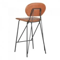 Ixia Chaises Et Tabourets De Bar Tabouret De Bar Similicuir Camel Et Métal Noir -Bancs Soldes tabouret de bar similicuir camel et metal noir 2