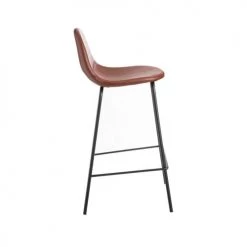 Ixia Chaises Et Tabourets De Bar Tabouret De Bar Similicuir Marron Et Métal Noir H87cm -Bancs Soldes tabouret de bar similicuir marron et metal noir h87cm 5
