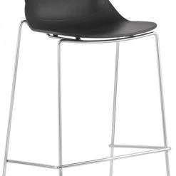 Kokoon Design Chaises Et Tabourets De Bar Tabouret De Bar Struture Chromé Assise Noir H75cm