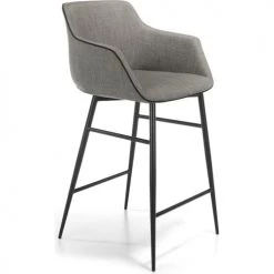 ReCollection Chaises Et Tabourets De Bar Tabouret De Bar Tissu Gris 60x57x96cm