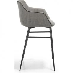 ReCollection Chaises Et Tabourets De Bar Tabouret De Bar Tissu Gris 60x57x96cm -Bancs Soldes tabouret de bar tissu gris 60x57x96cm 3