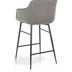ReCollection Chaises Et Tabourets De Bar Tabouret De Bar Tissu Gris 60x57x96cm -Bancs Soldes tabouret de bar tissu gris 60x57x96cm 4