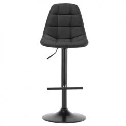 Moloo Chaises Et Tabourets De Bar Tabouret De Bar Tissu Gris Anthracite Pied Métal Noir (x2) -Bancs Soldes tabouret de bar tissu gris anthracite pied metal noir x2 4