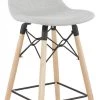 Kokoon Design Chaises Et Tabourets De Bar Tabouret De Bar Tissu Gris Clair Et Bois H107cm -Bancs Soldes tabouret de bar tissu gris clair et bois h107cm