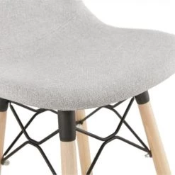Kokoon Design Chaises Et Tabourets De Bar Tabouret De Bar Tissu Gris Clair Et Bois H107cm -Bancs Soldes tabouret de bar tissu gris clair et bois h107cm 5