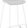 Kokoon Design Chaises Et Tabourets De Bar Tabouret De Bar Tissu Gris Clair Et Métal Blanc H85cm -Bancs Soldes tabouret de bar tissu gris clair et metal blanc h85cm