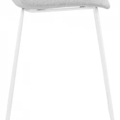 Kokoon Design Chaises Et Tabourets De Bar Tabouret De Bar Tissu Gris Clair Et Métal Blanc H85cm -Bancs Soldes tabouret de bar tissu gris clair et metal blanc h85cm 2