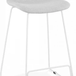 Kokoon Design Chaises Et Tabourets De Bar Tabouret De Bar Tissu Gris Clair Et Métal Blanc H85cm