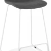 Kokoon Design Chaises Et Tabourets De Bar Tabouret De Bar Tissu Gris Et Métal Blanc H85cm -Bancs Soldes tabouret de bar tissu gris et metal blanc h85cm