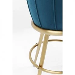 Kare Design Chaises Et Tabourets De Bar Tabouret De Bar Velours Bleu Et Acier Doré -Bancs Soldes tabouret de bar velours bleu et acier dore 2