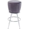 Kare Design Chaises Et Tabourets De Bar Tabouret De Bar Velours Gris Et Acier Chromé -Bancs Soldes tabouret de bar velours gris et acier chrome