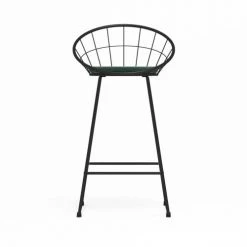 Potiron Paris Chaises Et Tabourets De Bar Tabouret De Bar Velours Vert Sapin -Bancs Soldes tabouret de bar velours vert sapin 2