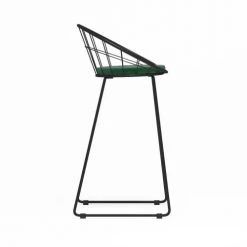 Potiron Paris Chaises Et Tabourets De Bar Tabouret De Bar Velours Vert Sapin -Bancs Soldes tabouret de bar velours vert sapin 4