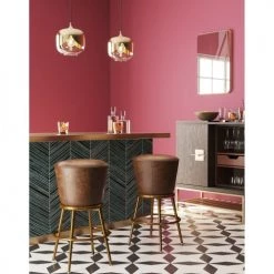 Kare Design Chaises Et Tabourets De Bar Tabouret De Bar Vintage Marron Et Acier Doré -Bancs Soldes tabouret de bar vintage marron et acier dore 1
