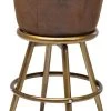 Kare Design Chaises Et Tabourets De Bar Tabouret De Bar Vintage Marron Et Acier Doré -Bancs Soldes tabouret de bar vintage marron et acier dore