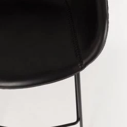 Zuiver Chaises Et Tabourets De Bar Tabouret De Comptoir En Cuir Noir -Bancs Soldes tabouret de comptoir en cuir noir 5