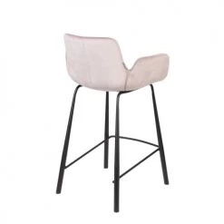 Zuiver Chaises Et Tabourets De Bar Tabouret De Comptoir En Velours Rose -Bancs Soldes tabouret de comptoir en velours rose 3