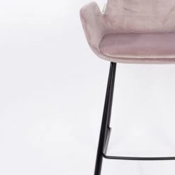 Zuiver Chaises Et Tabourets De Bar Tabouret De Comptoir En Velours Rose -Bancs Soldes tabouret de comptoir en velours rose 4