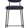Zuiver Chaises Et Tabourets De Bar Tabouret De Comptoir Rétro En Velours Bleu