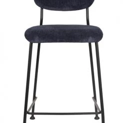 Zuiver Chaises Et Tabourets De Bar Tabouret De Comptoir Rétro En Velours Bleu