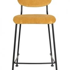Zuiver Chaises Et Tabourets De Bar Tabouret De Comptoir Rétro En Velours Jaune