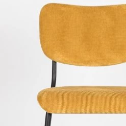 Zuiver Chaises Et Tabourets De Bar Tabouret De Comptoir Rétro En Velours Jaune -Bancs Soldes tabouret de comptoir retro en velours jaune 3