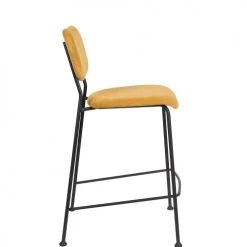 Zuiver Chaises Et Tabourets De Bar Tabouret De Comptoir Rétro En Velours Jaune -Bancs Soldes tabouret de comptoir retro en velours jaune 5