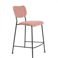 Zuiver Chaises Et Tabourets De Bar Tabouret De Comptoir Rétro En Velours Rose -Bancs Soldes tabouret de comptoir retro en velours rose 4