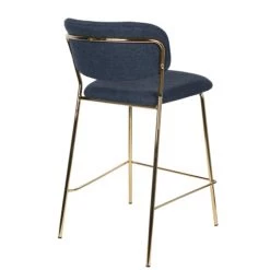 Mathi Design Chaises Et Tabourets De Bar Tabouret De Comptoir Tissu Bleu -Bancs Soldes tabouret de comptoir tissu bleu 1