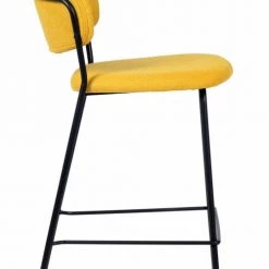 Mathi Design Chaises Et Tabourets De Bar Tabouret De Comptoir Tissu Jaune -Bancs Soldes tabouret de comptoir tissu jaune 5