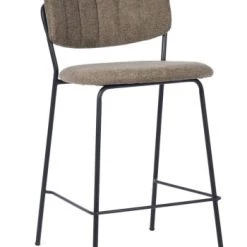 Mathi Design Chaises Et Tabourets De Bar Tabouret De Comptoir Tissu Taupe -Bancs Soldes tabouret de comptoir tissu taupe 3