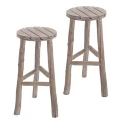 Hellin Chaises Et Tabourets De Bar Tabouret En Bois Flotté (lot De 2)