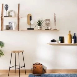 Maisons Du Monde Chaises Et Tabourets De Bar Tabouret En Manguier Massif Et Métal Noir H75 -Bancs Soldes tabouret en manguier massif et metal noir h75 1000 8 38 186957 8