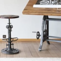 PIB Chaises Et Tabourets De Bar Tabouret Haut En Bois Marron -Bancs Soldes tabouret haut en bois marron 1