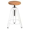 Altobuy Chaises Et Tabourets De Bar Tabouret Métal Blanc Et Bois Massif -Bancs Soldes tabouret metal blanc et bois massif