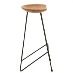Meubles & Design Chaises Et Tabourets De Bar Tabouret Minimaliste Assise Bois De Teck -Bancs Soldes tabouret minimaliste assise bois de teck 2