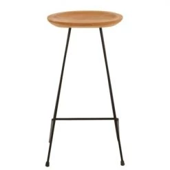 Meubles & Design Chaises Et Tabourets De Bar Tabouret Minimaliste Assise Bois De Teck -Bancs Soldes tabouret minimaliste assise bois de teck 3