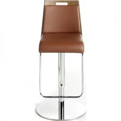 ReCollection Chaises Et Tabourets De Bar Tabouret Simili-cuir Marron 48x40x84cm -Bancs Soldes tabouret simili cuir marron 48x40x84cm 3