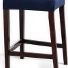 Custom Form Chaises Et Tabourets De Bar Tabouret Tissu Rembourrée Bleu Pieds Bois Massif Clair -Bancs Soldes tabouret tissu rembourree bleu pieds bois massif clair