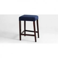Custom Form Chaises Et Tabourets De Bar Tabouret Tissu Rembourrée Bleu Pieds Bois Massif Clair -Bancs Soldes tabouret tissu rembourree bleu pieds bois massif clair 2