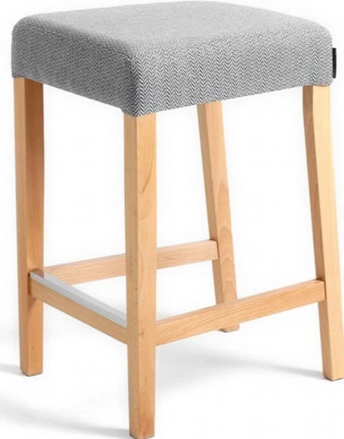 Custom Form Chaises Et Tabourets De Bar Tabouret Tissu Rembourrée Gris Pieds Bois Massif Clair 3 Custom Form Chaises Et Tabourets De Bar Tabouret Tissu Rembourrée Gris Pieds Bois Massif Clair